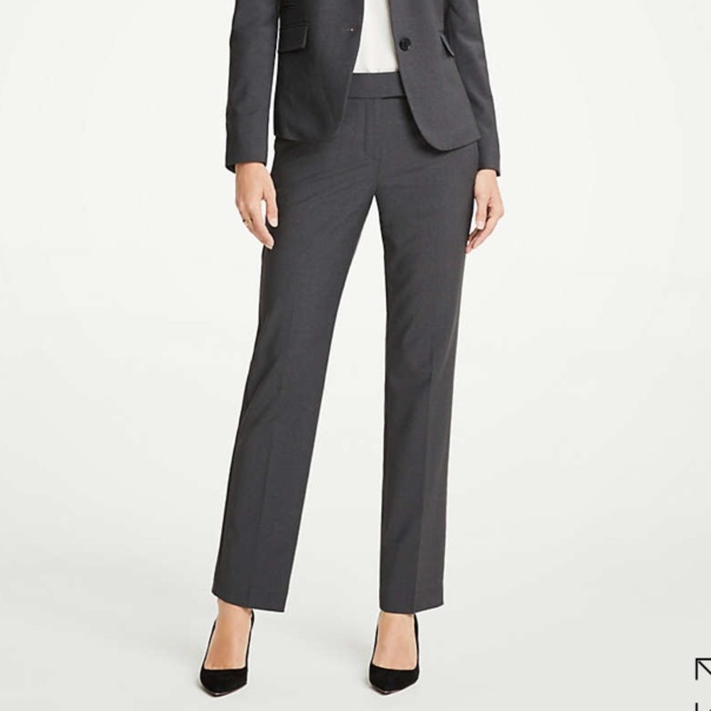 Charcoal Ann Taylor Straight Leg Suit Pants